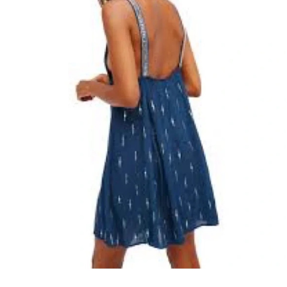 Free People Rising Sun Sequin Slip Dress Blue Size Small